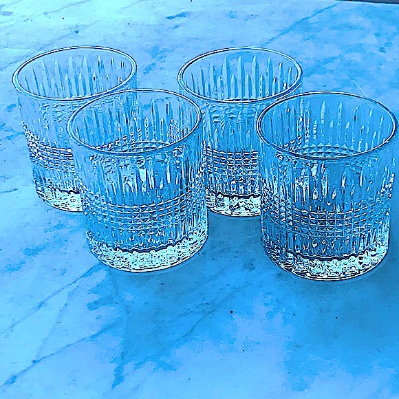 ELLE DECOR STRASBOURG OLD FASHIONED GLASSES SET OF FOUR CRYSTAL - Picture 5 of 8